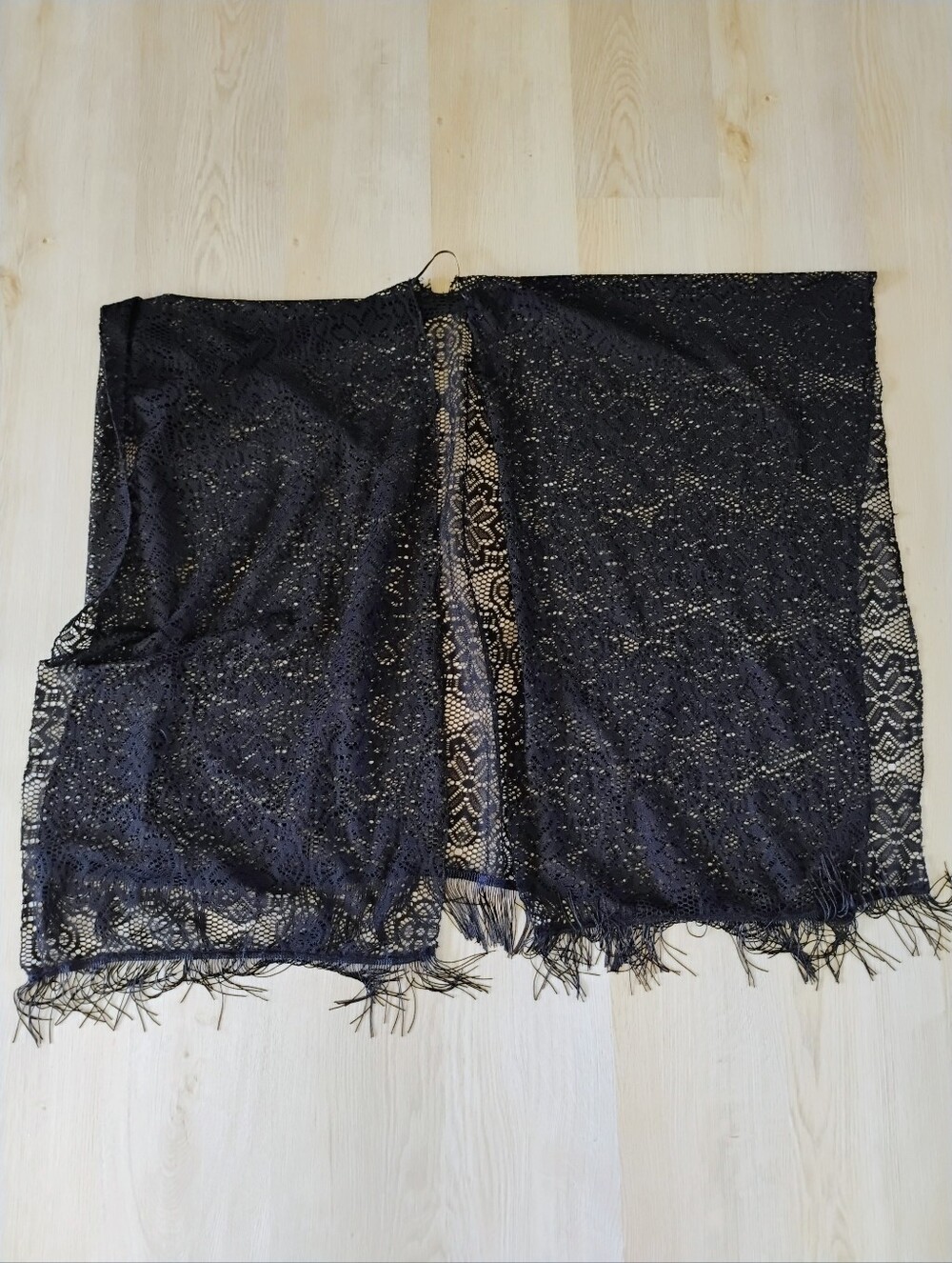 Black Lace Fringe Shawl